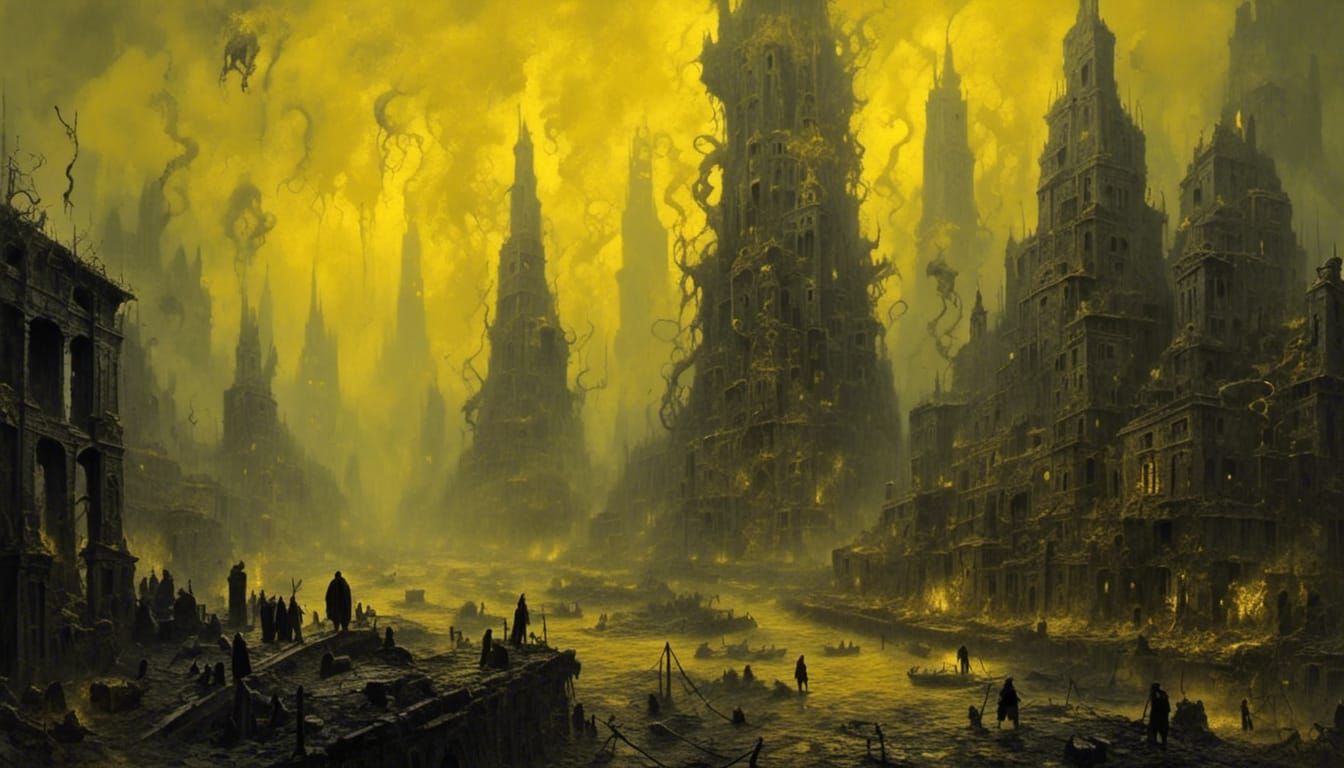 <lora:Terror of the Mythos:1.0> 1920s new york , a yellow mi...