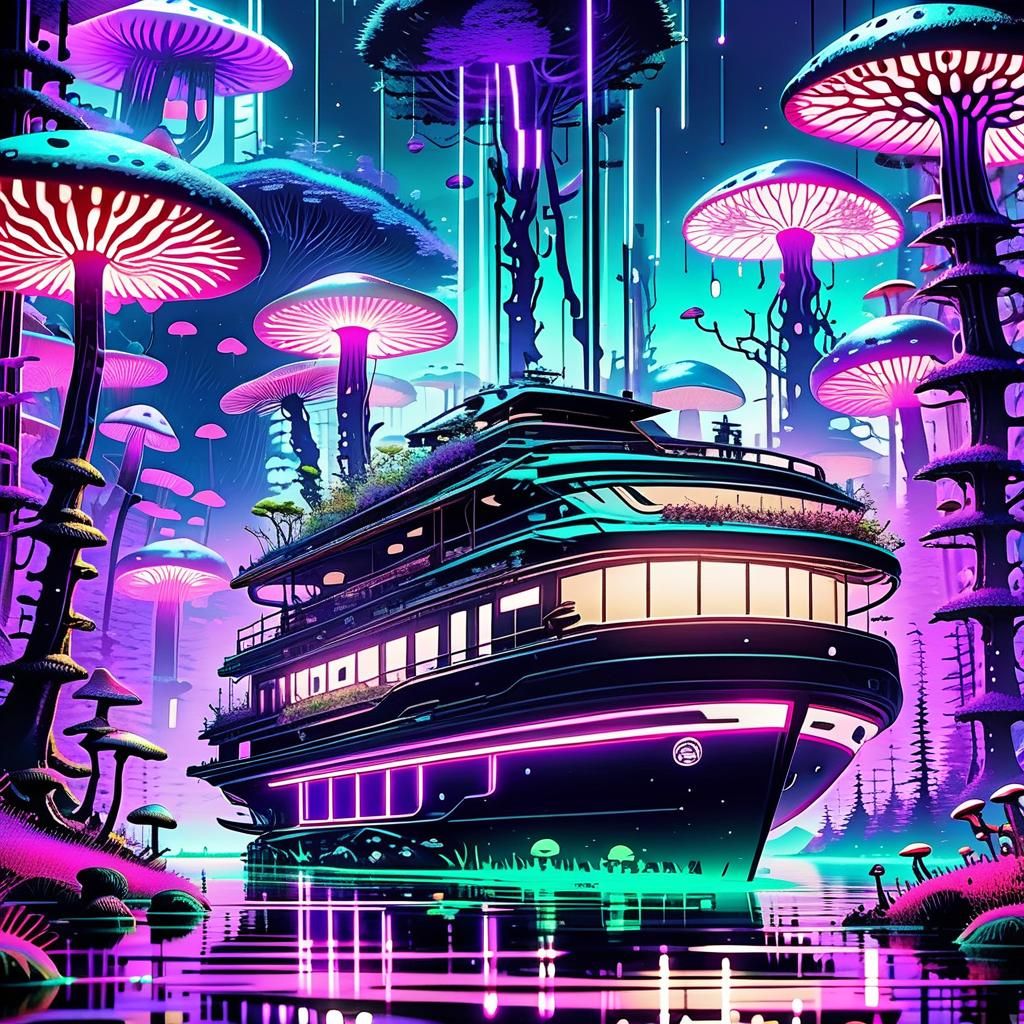 Cruises in the cyberpunk mushrooms Everglades !!