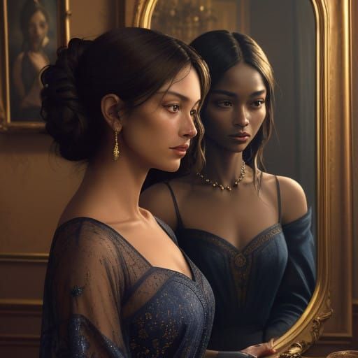 Two Women in Golden Radiance