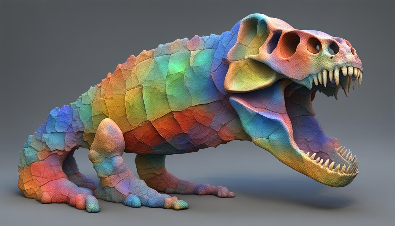Fossil Forgery in VRay Tetradic Colors