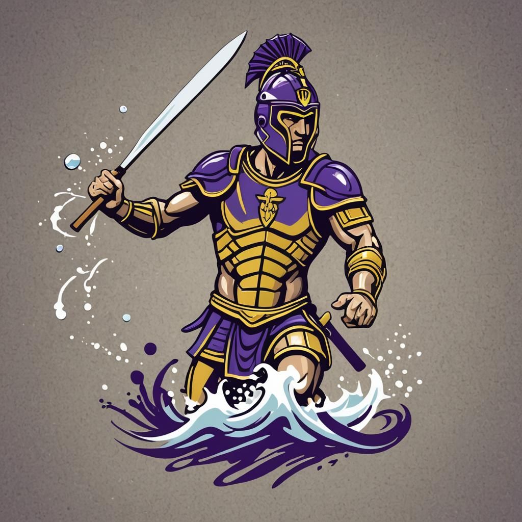 Warren Warrior Water Polo Logo in Anime Style