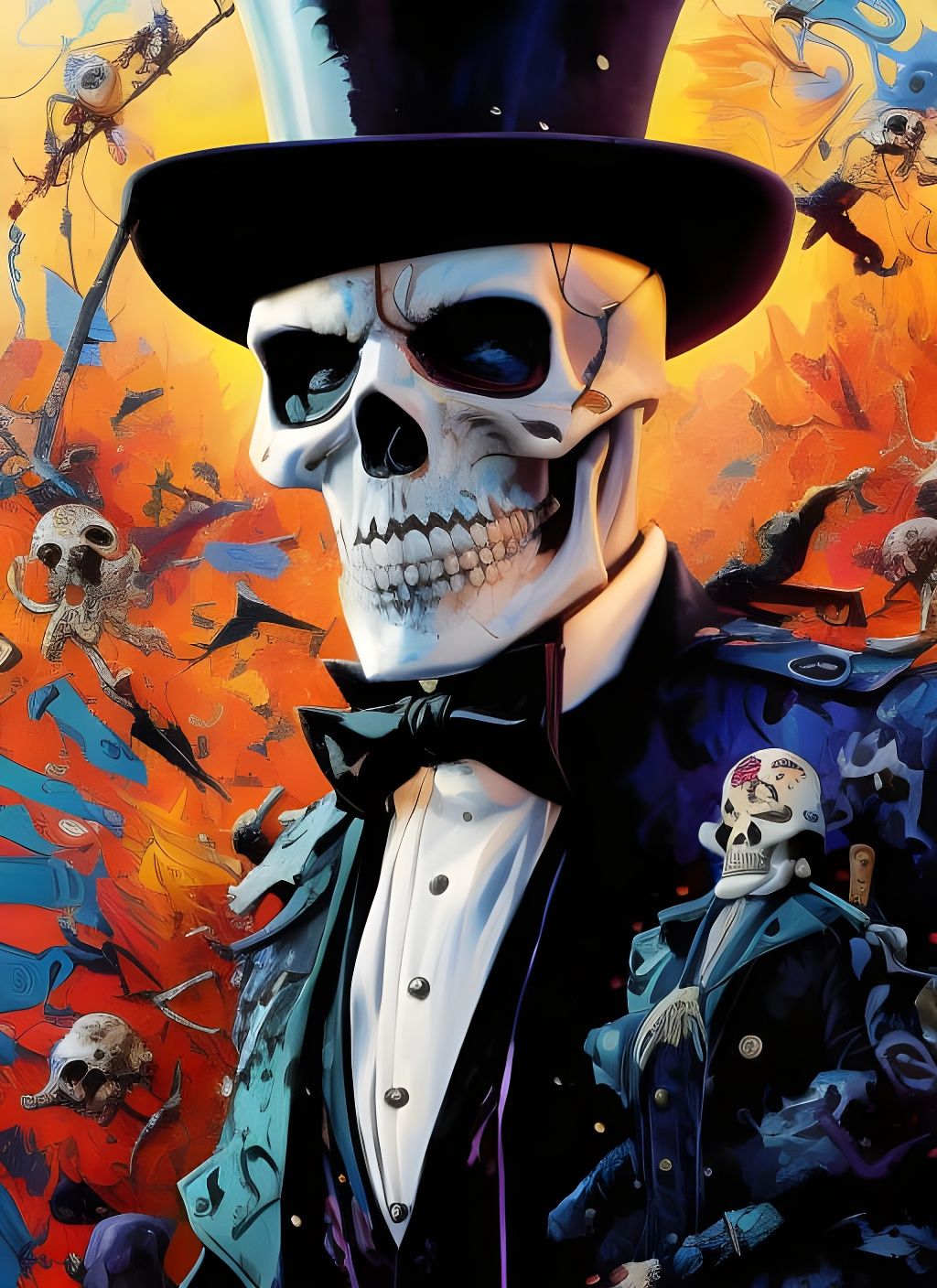 Badass Skeleton Man Portrait in Anime Style