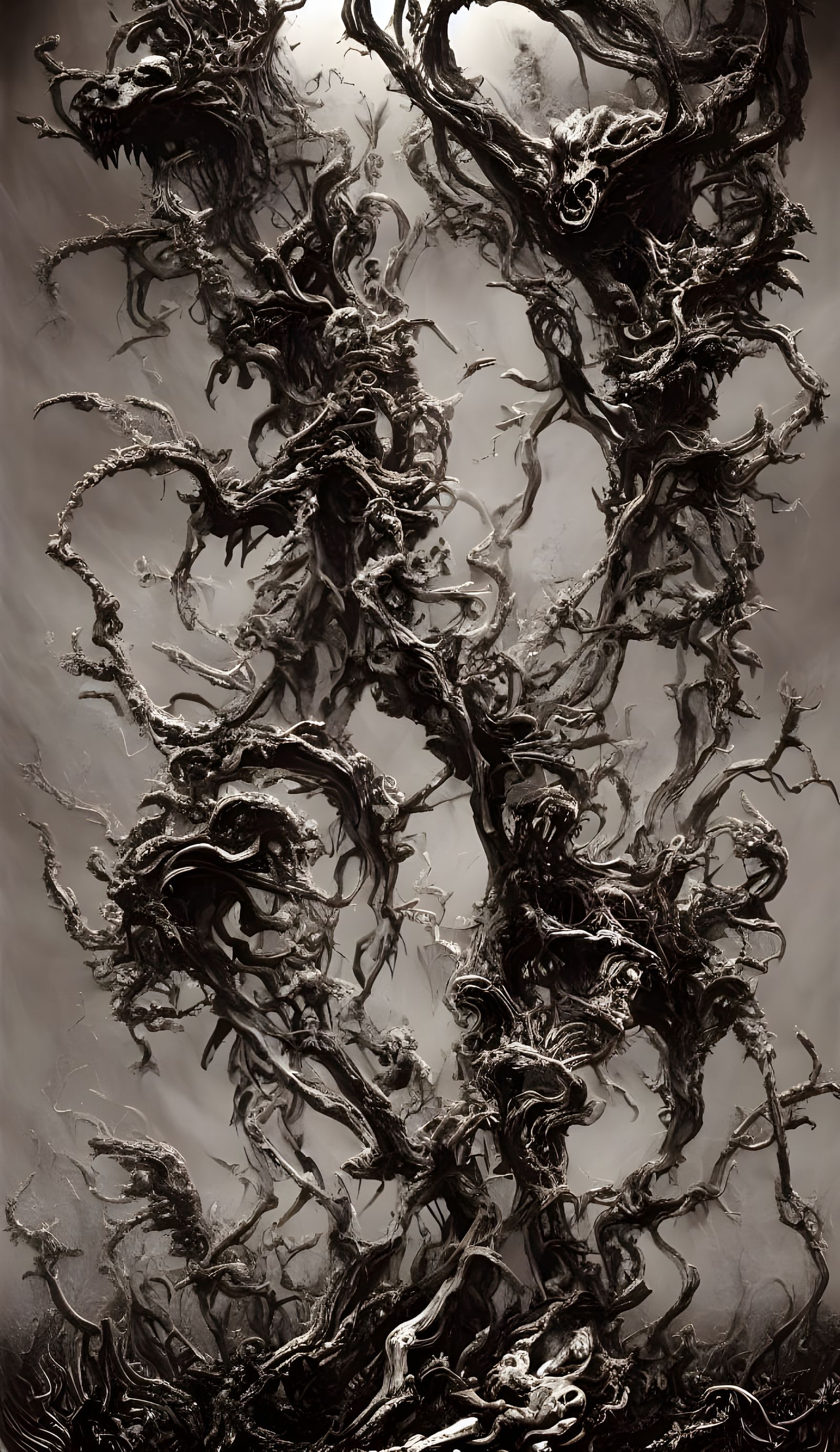 Satan Walking on Path in Impasto Painting Style