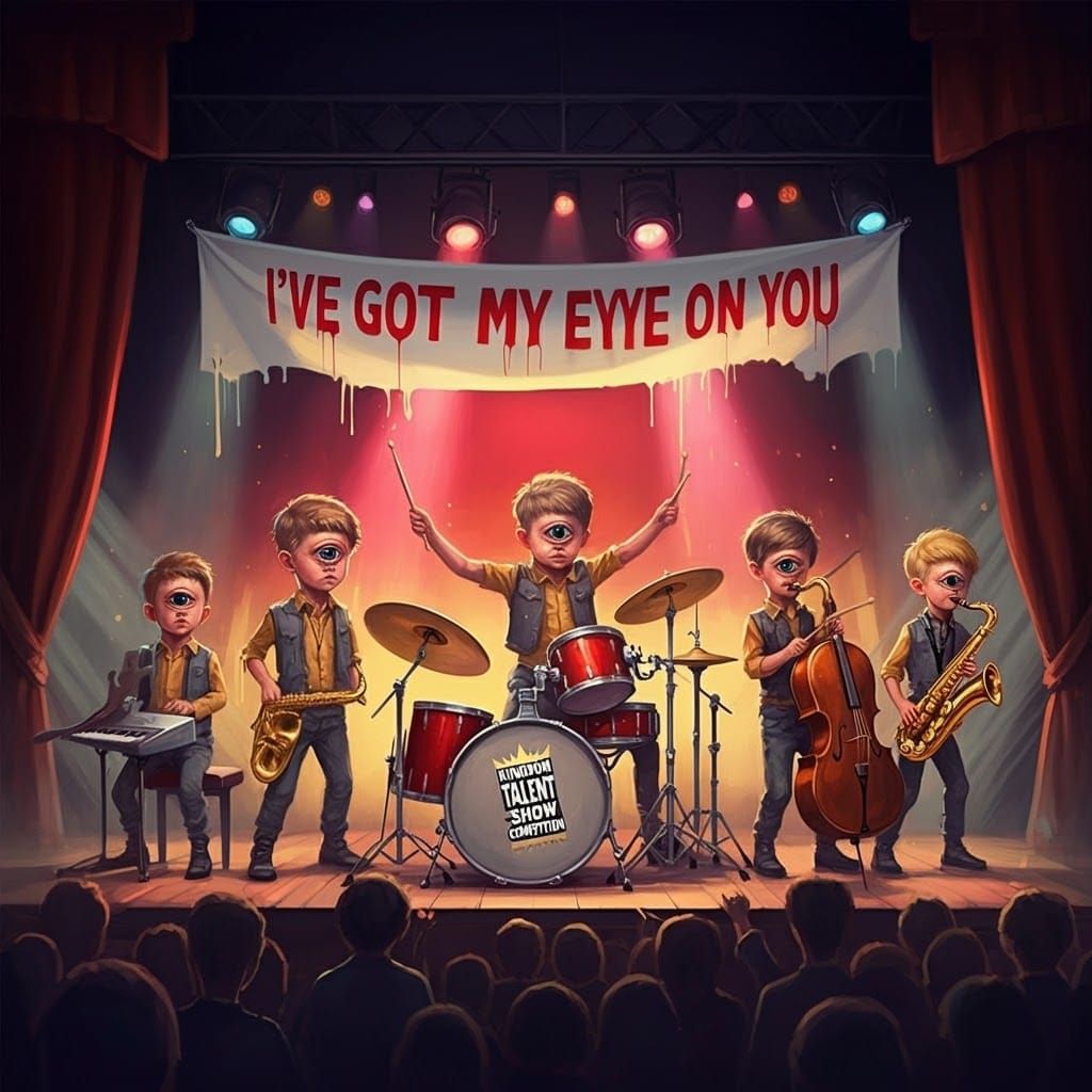 Cyclops Children's Rock Concert in Graffiti Art Style