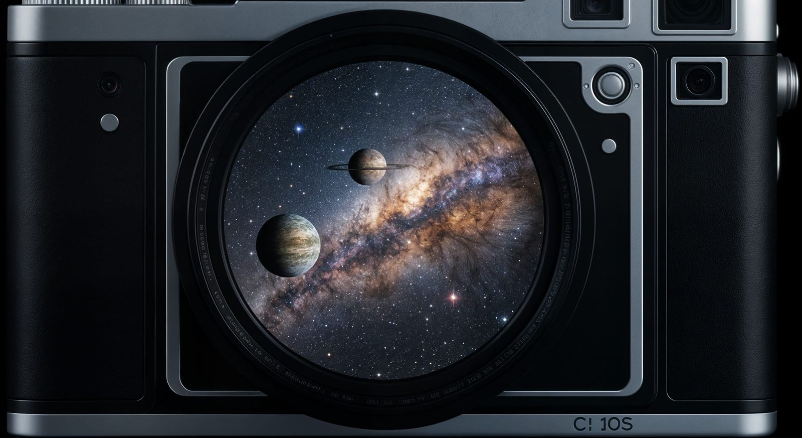 Universe Reflected in Vintage Camera Lens