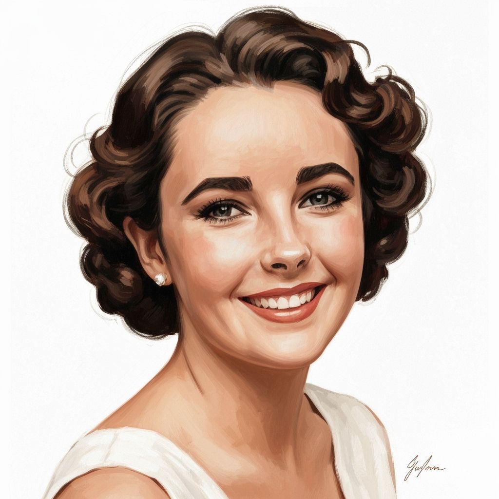Vibrant Impressionistic Portrait of Young Elizabeth Taylor