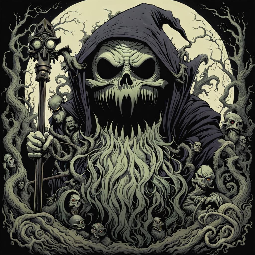 Gris Grimly Inspired Gravedigger with Ghastly Grin