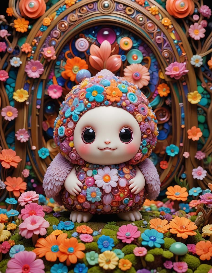 Grumpy Ms. Ing in a Surreal Art Nouveau Setting