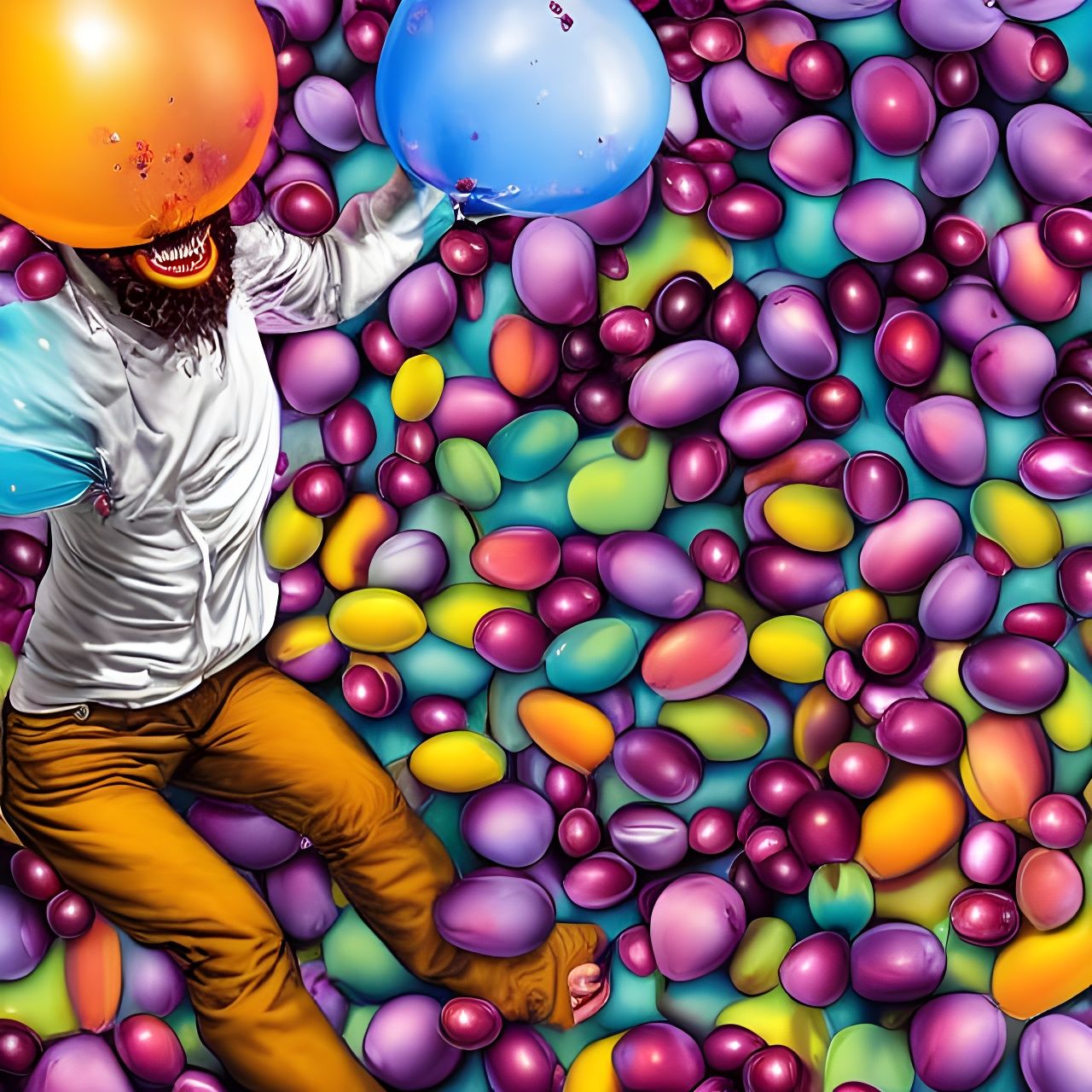 Man Attacked by Cranberry Balloon: Surreal Horror