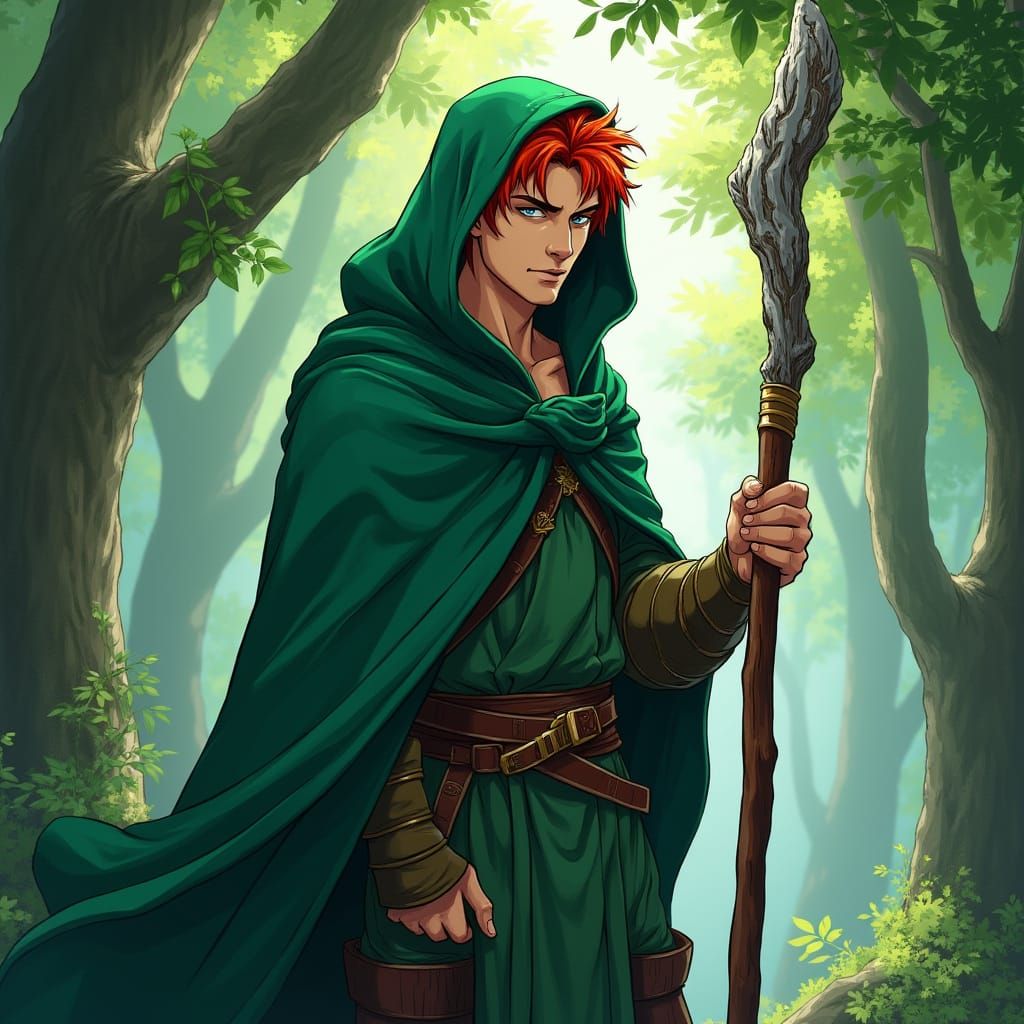 Majestic Medieval Elf in Anime Style