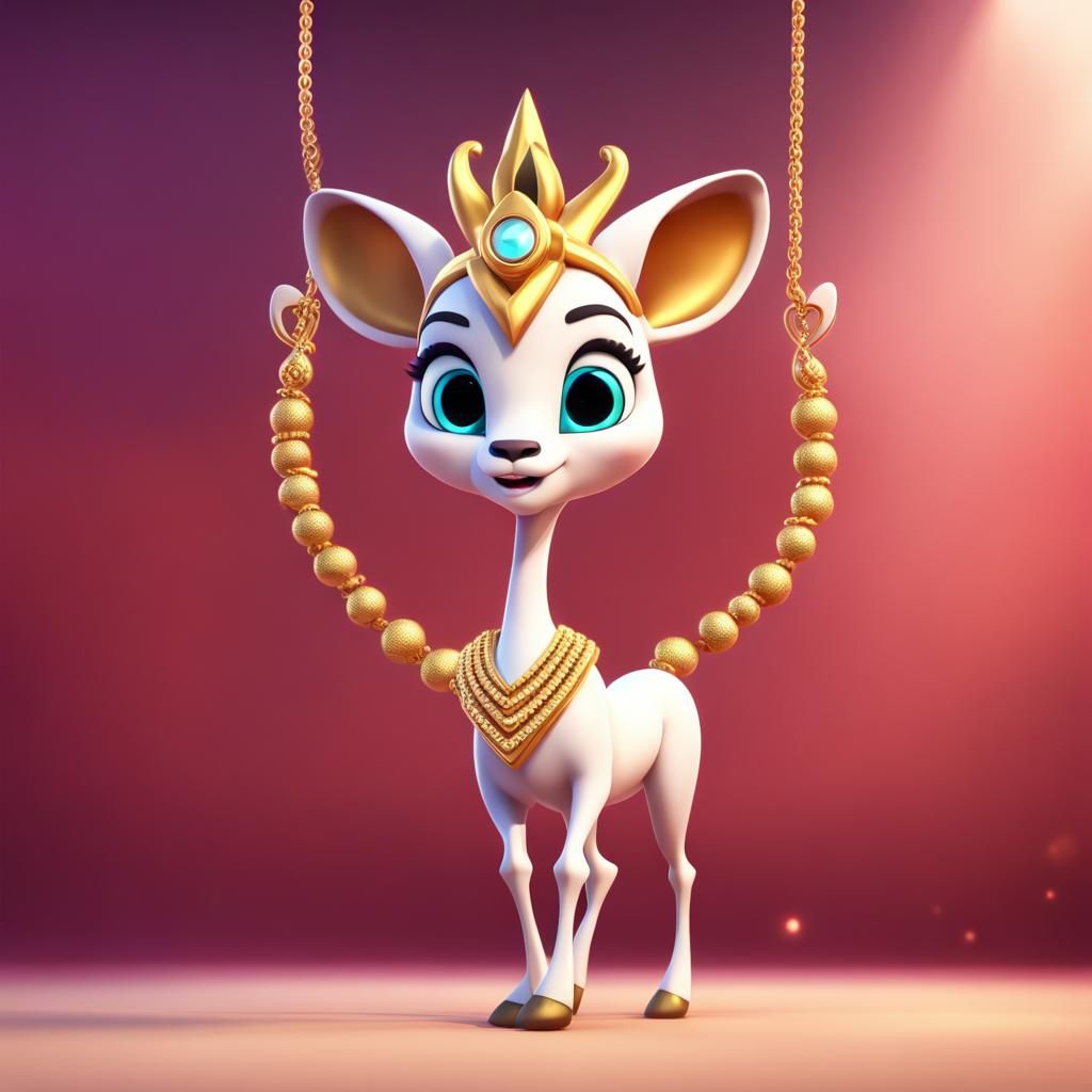 Princess Gazelle on Stage: Pixar-Style 3D Art