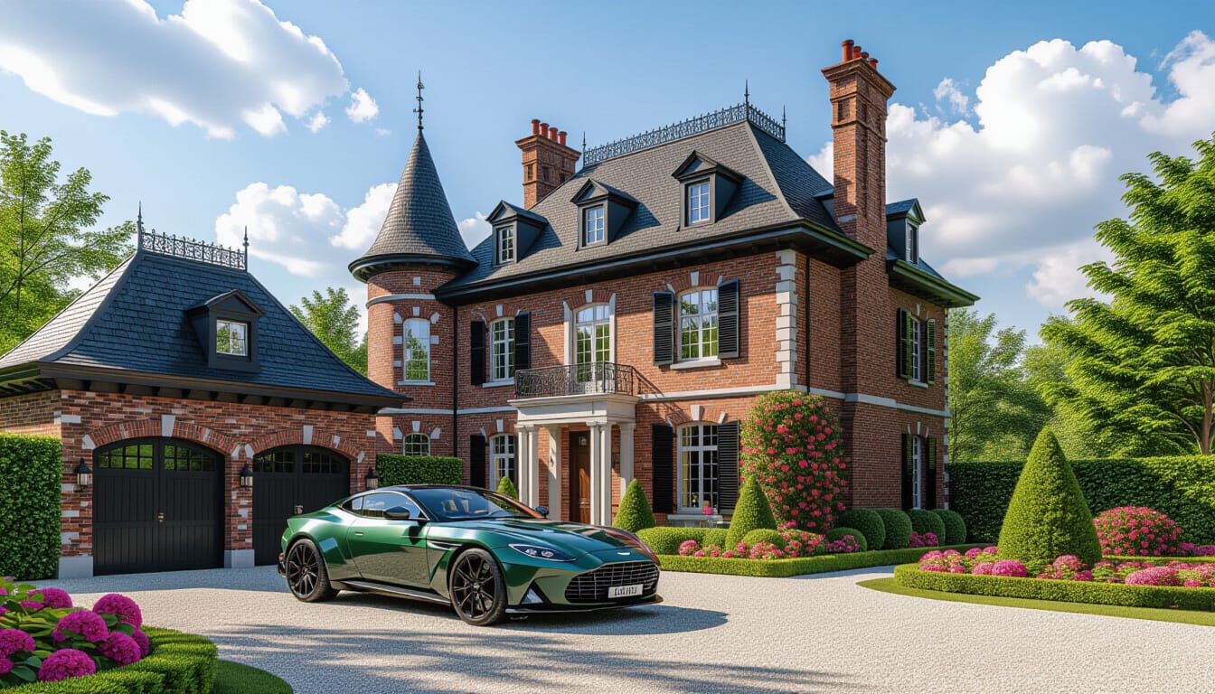 Victorian Chateau With Aston Martin and Monet-Inspired Garde...