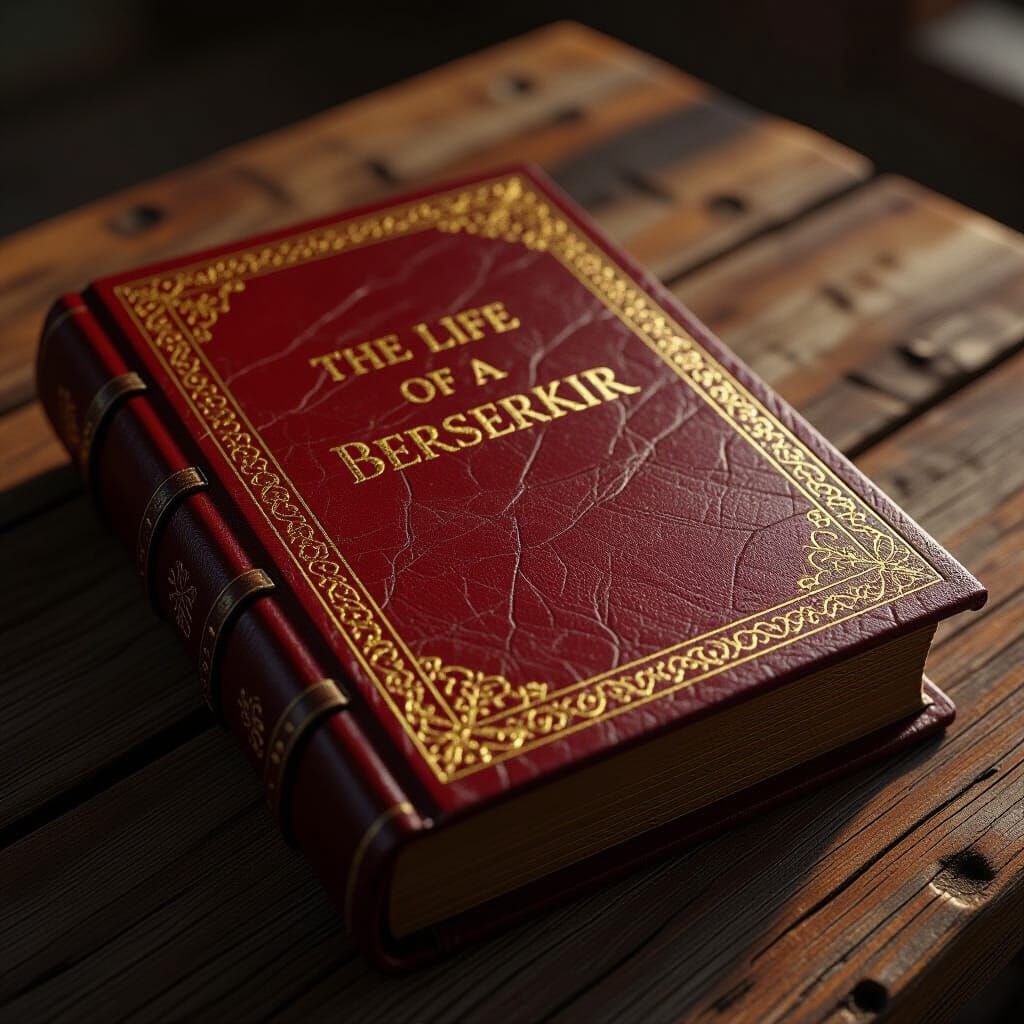 Cinematic Leather Book with Golden Thread