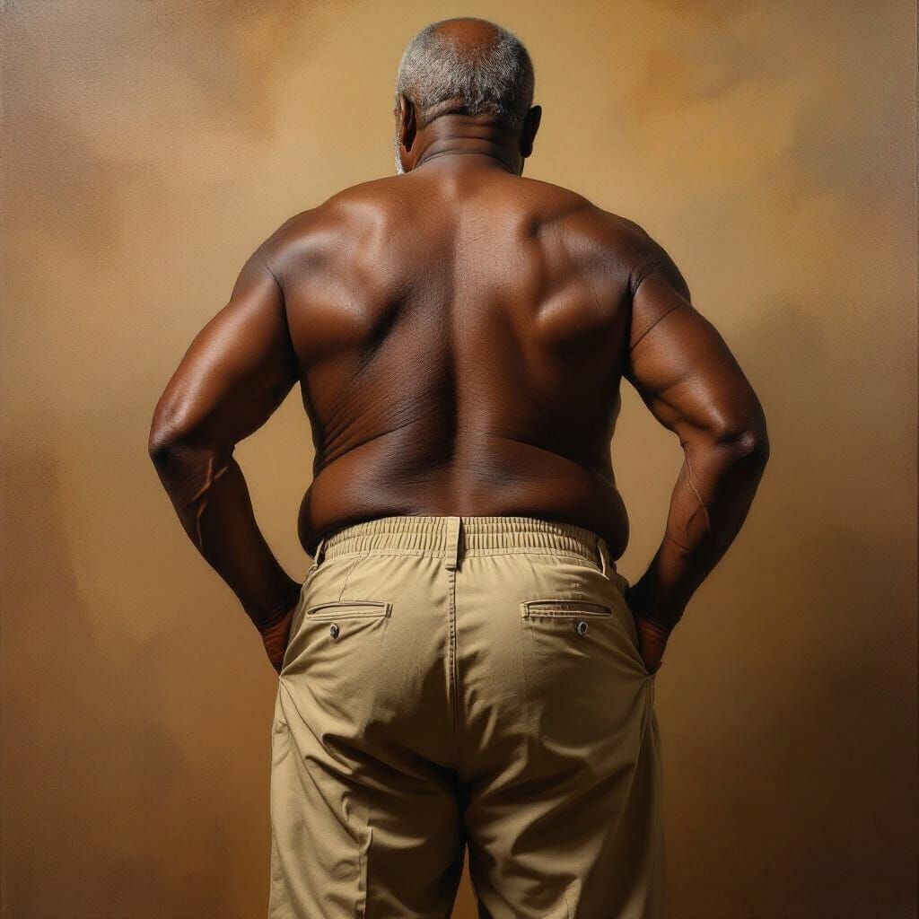 Dignified Portrait of Elderly Man with Large Posterior