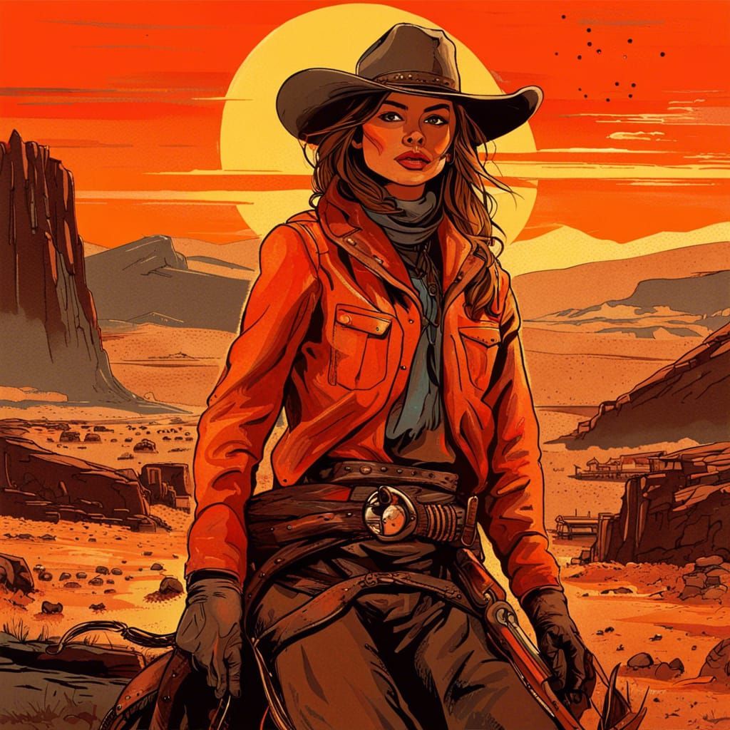 Retro-Futuristic Cowgirl Outlaw in Spaghetti Western Sci-Fi ...