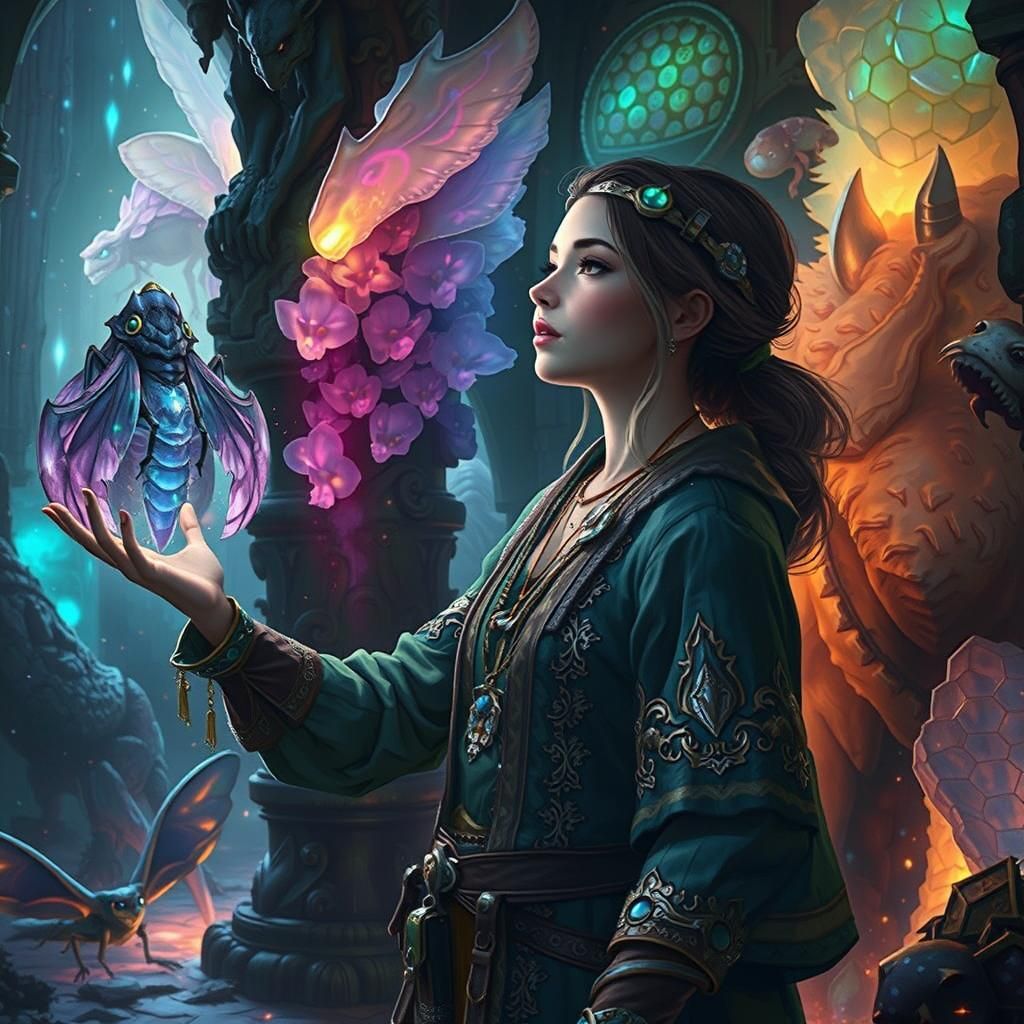 Ornate Treasure Trove with Mythical Creatures