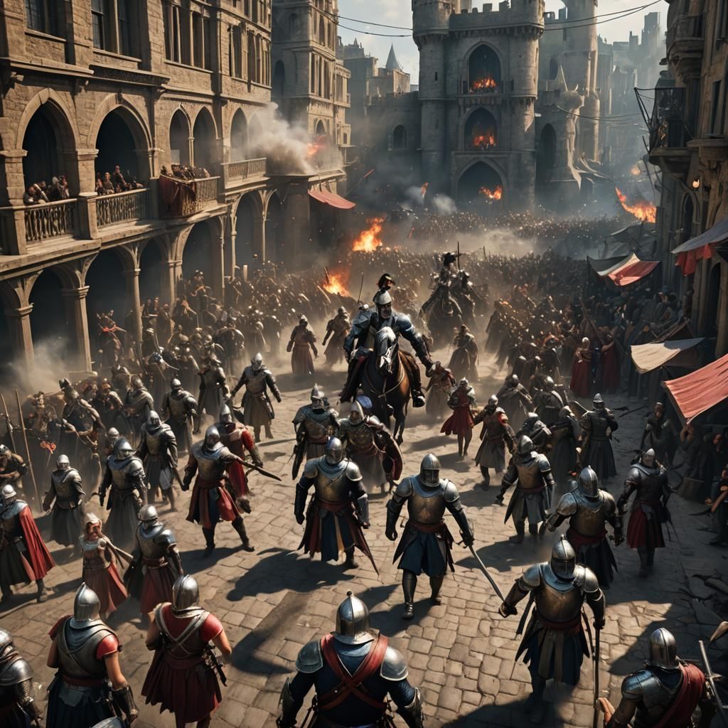 Epic City Battle with Knights and Celebrities