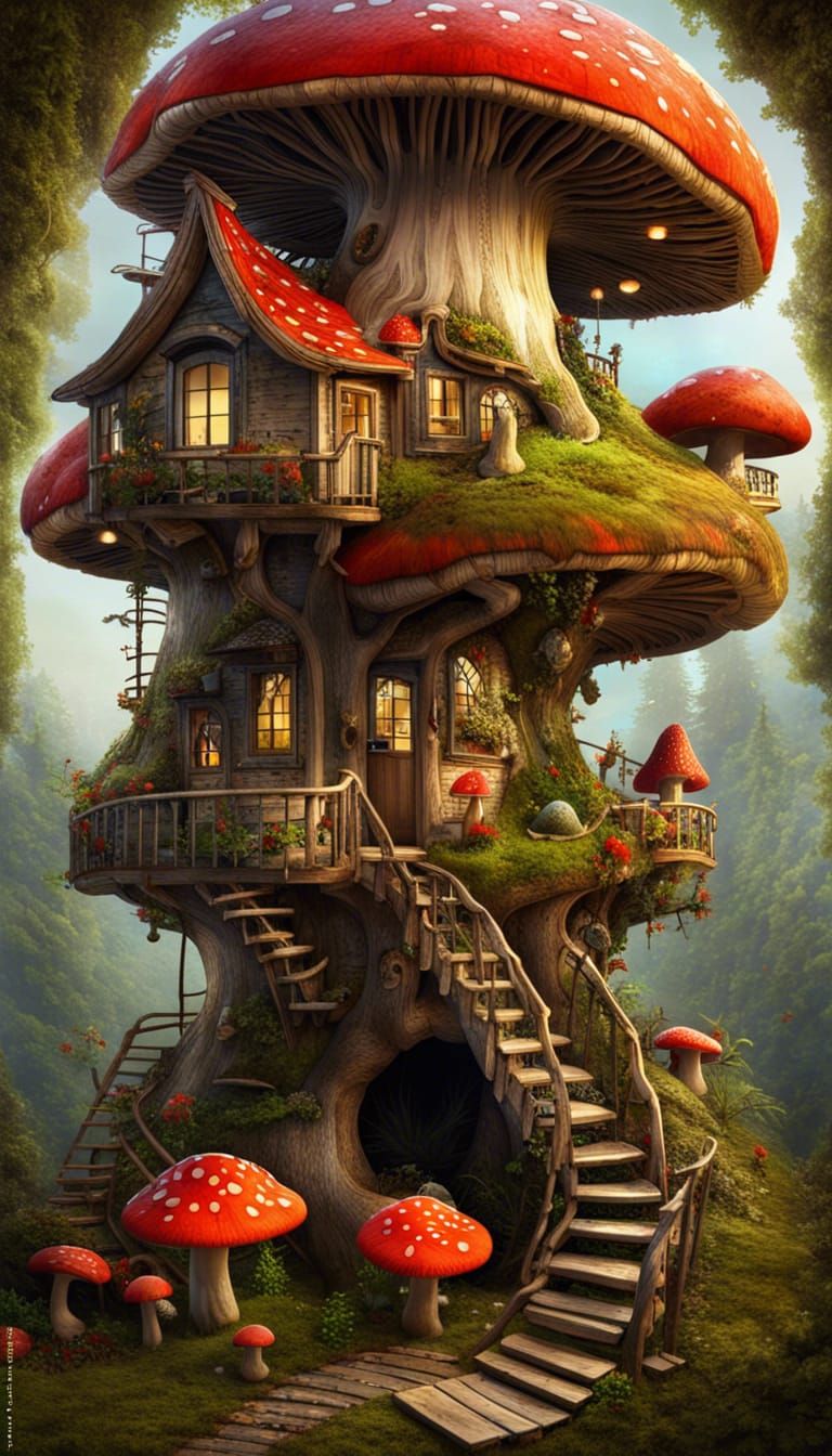 Enchanted Mushroom Treehouse