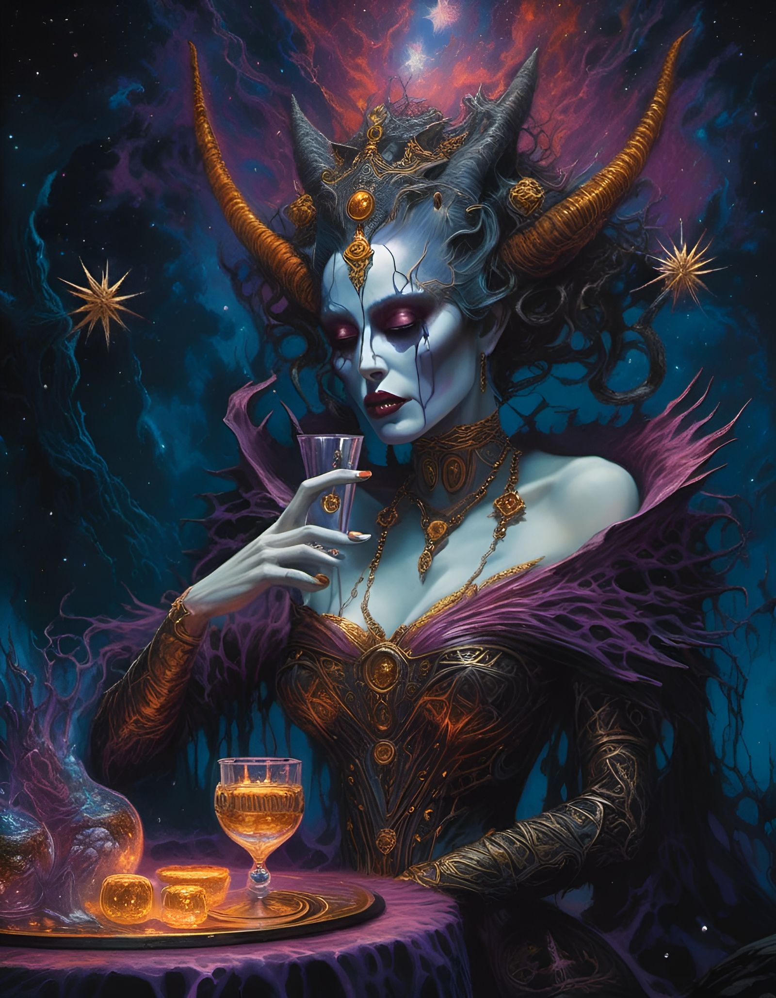 Goddess of Stars Drinking Stardust, Ascott Style