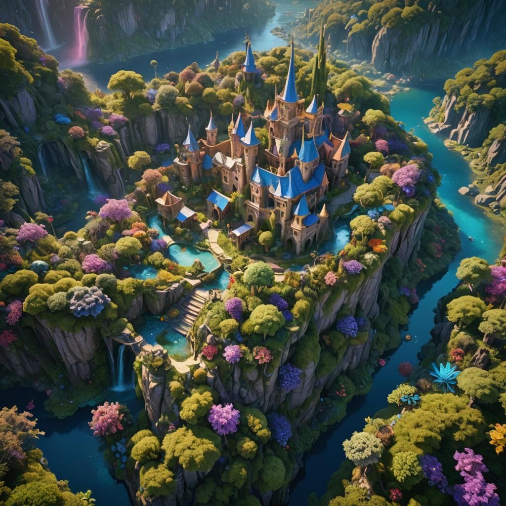 Aerial View of a Lush Fairy Land