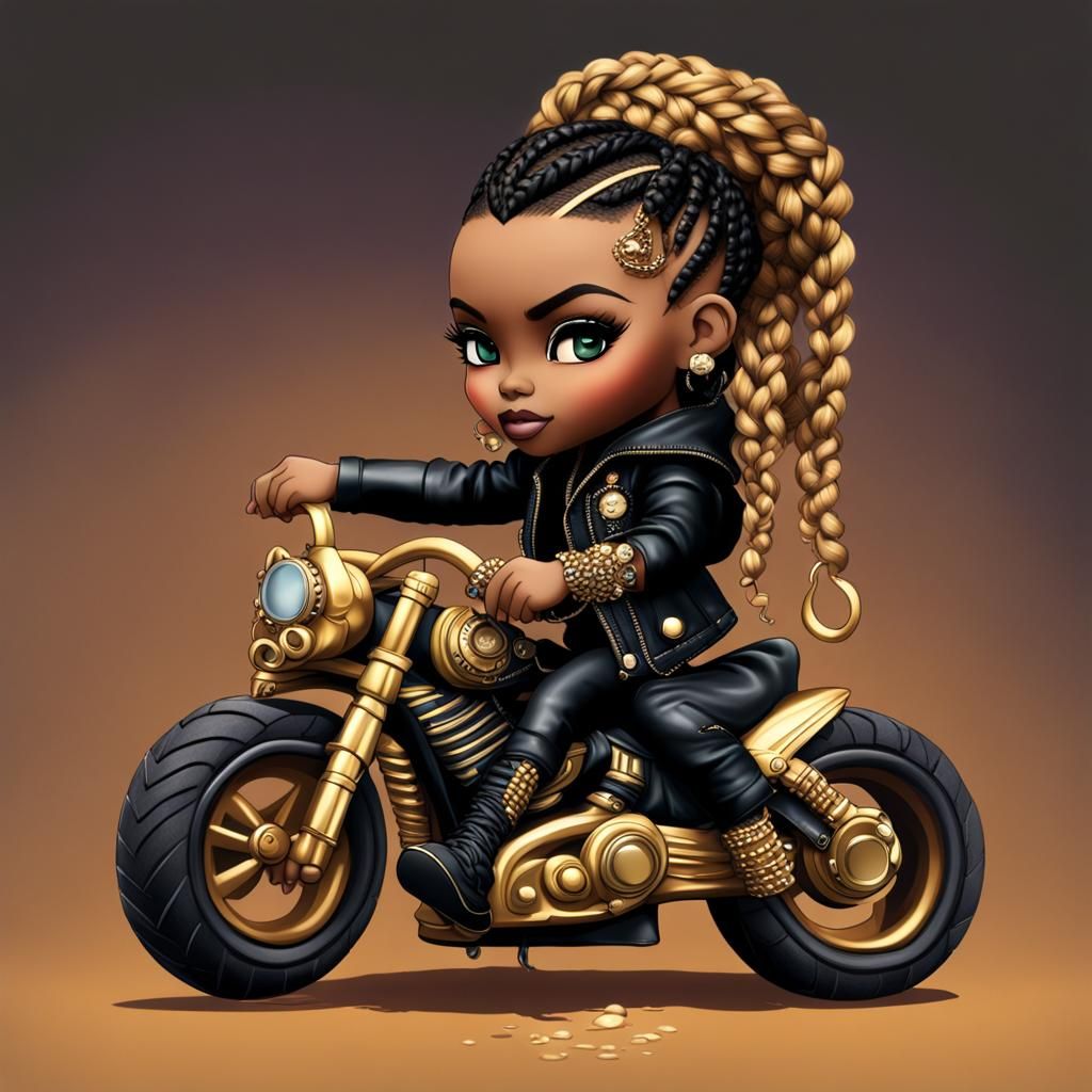 Bratz Doll Biker Girl in Chibi Style