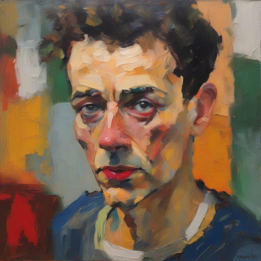 Expressionist Portrait of a Frantic Person
