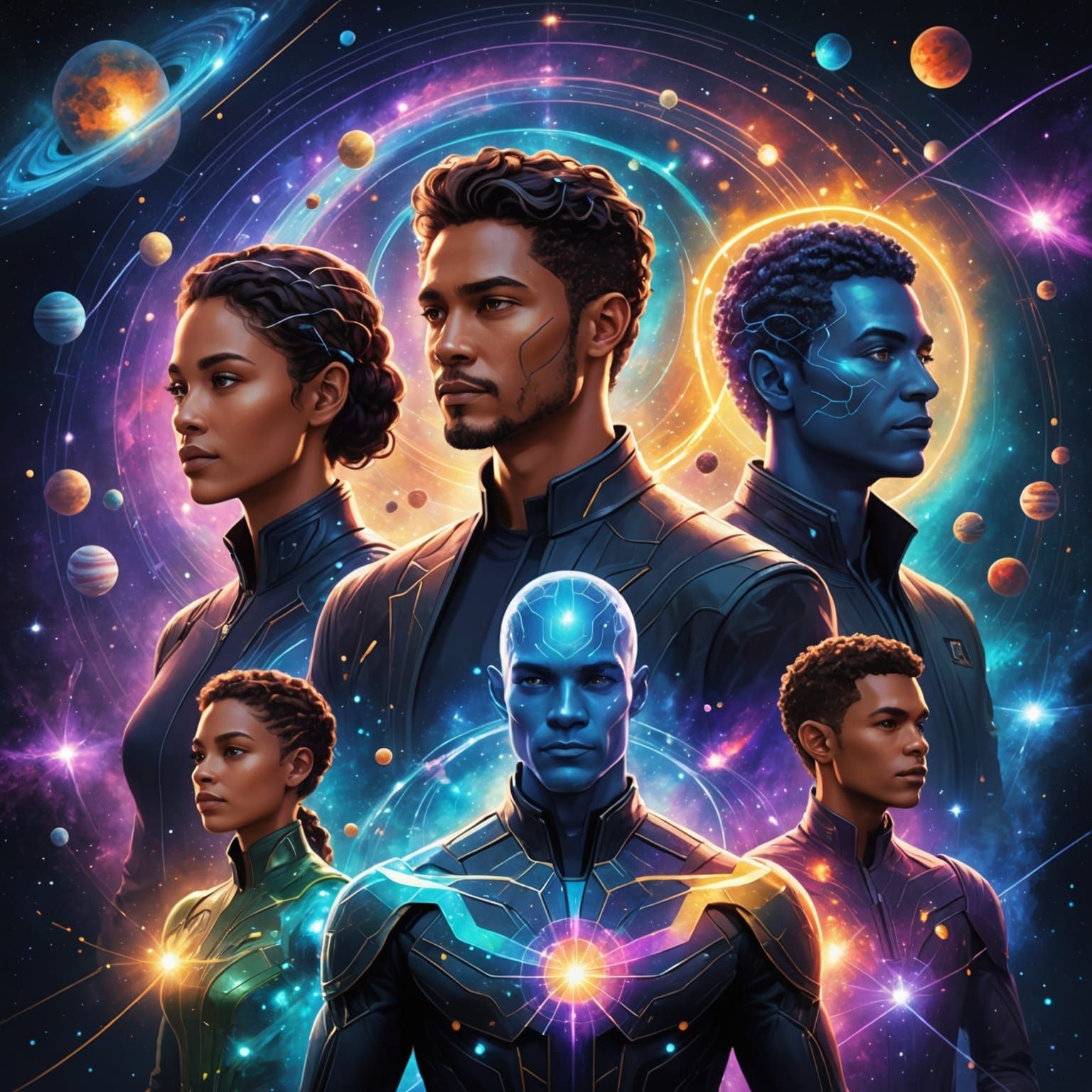 Galactic Avatar Network: Holographic Astral Illustration