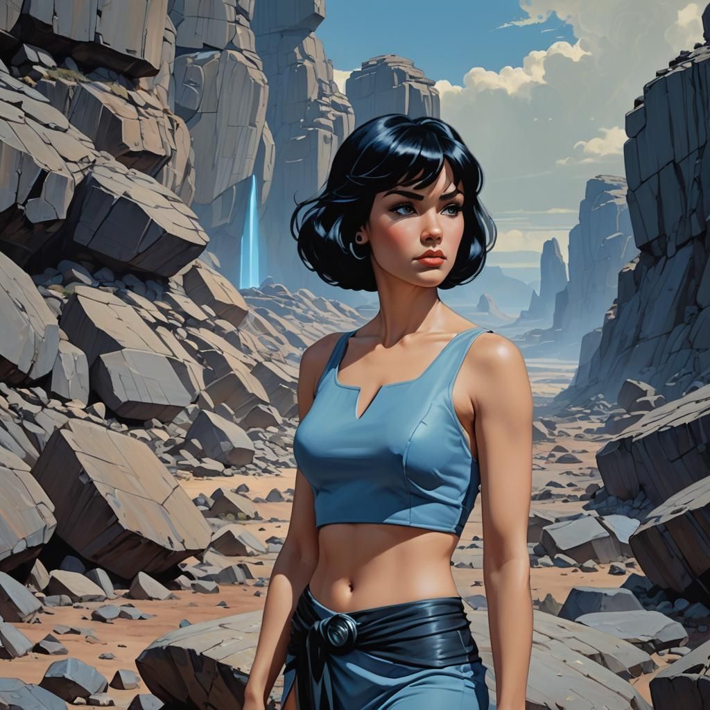 Stonepunk Betty Rubble in Ancient Landscape