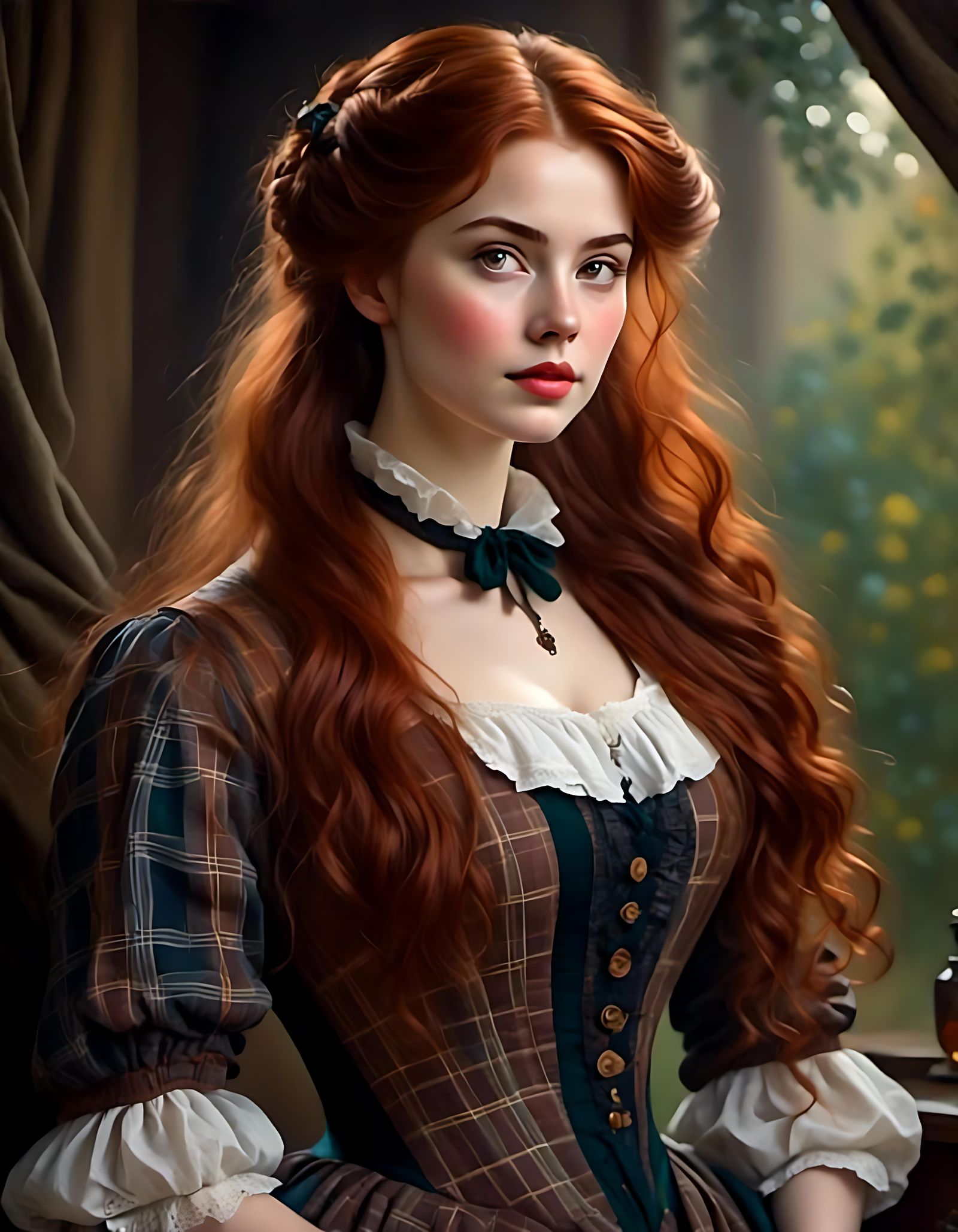 Victorian Woman Portrait with Mystical Fantasy Style