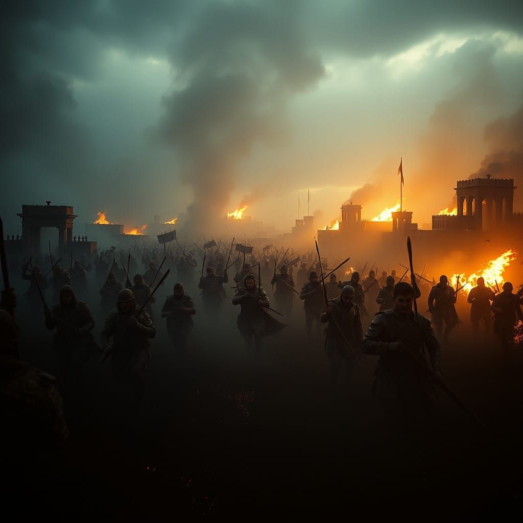 Gritty Battle-Hardened Siege Landscape in Cinematic Style