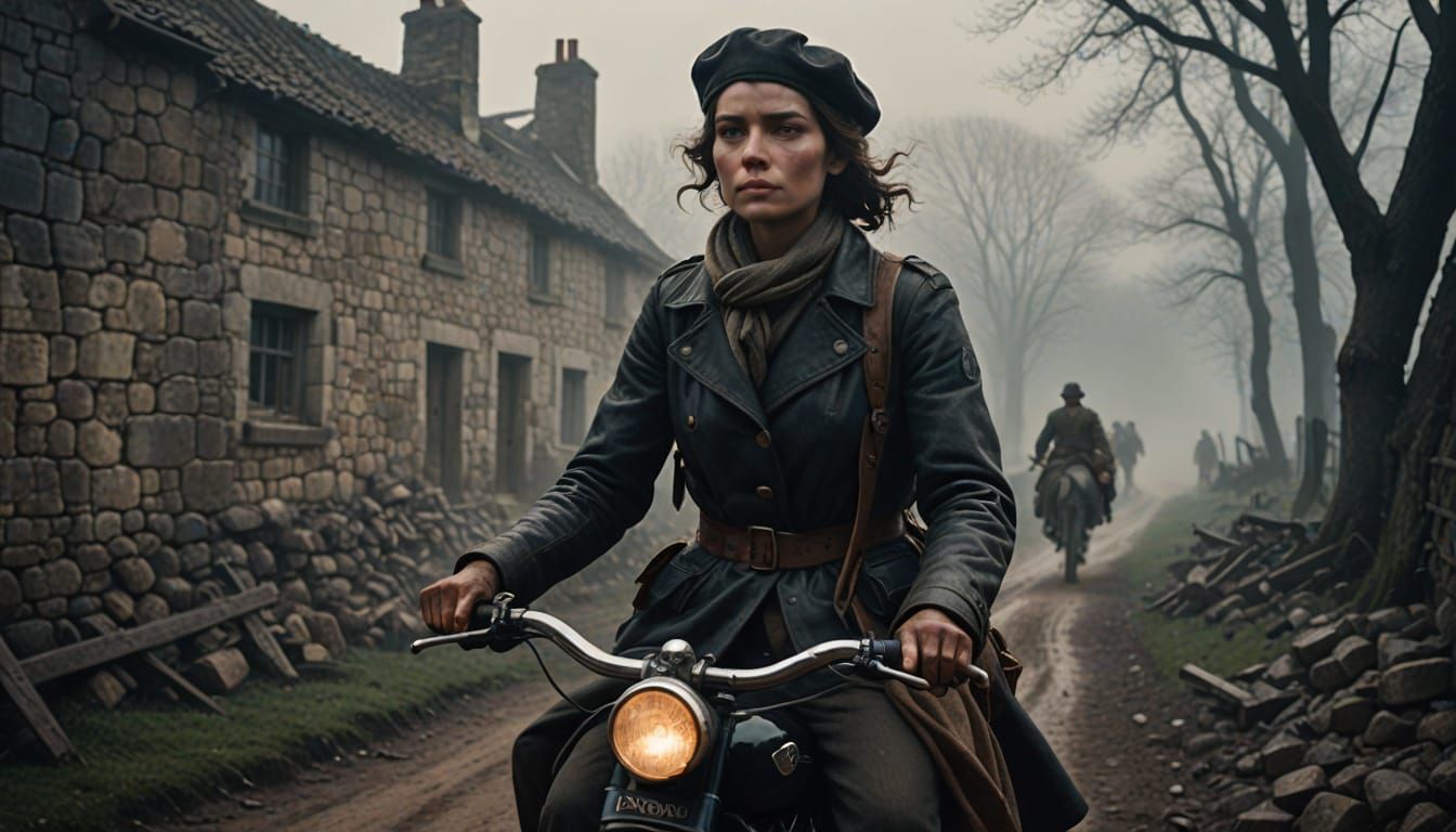 French Resistance Courier on Bicycle, 1943