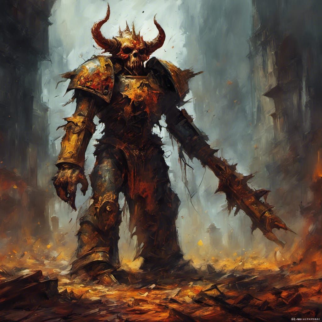 Warhammer Inspired Art in Contrasting Colors