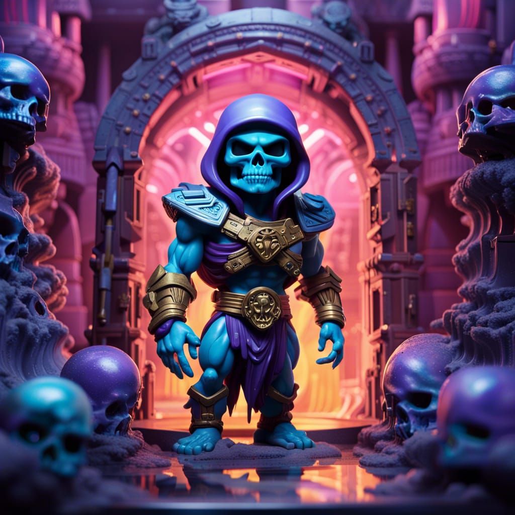 Galaxy Funko-Pop Skeletor in Cyberpunk Kingdom