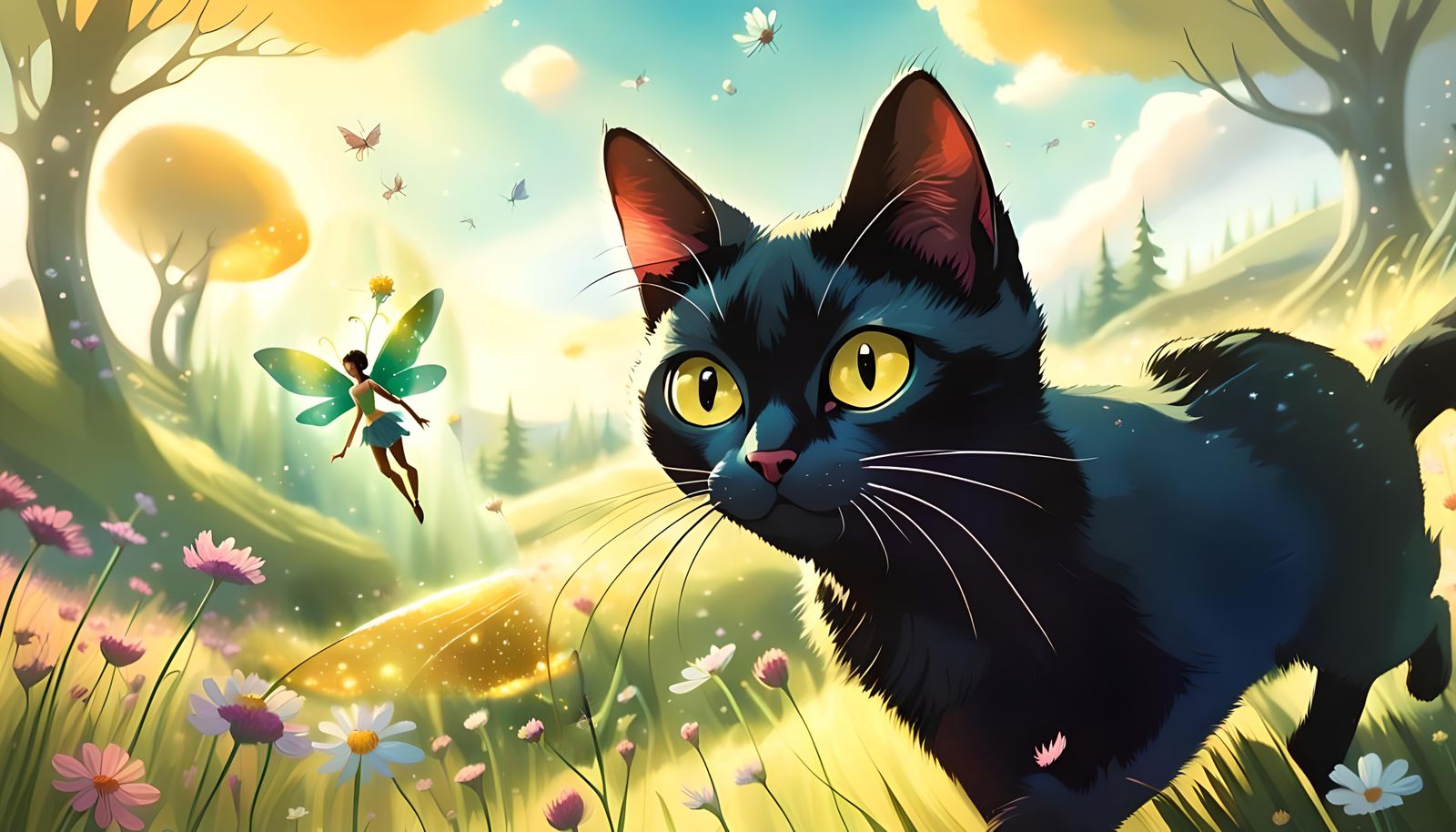 Fairies Dancing in a Playful Meadow