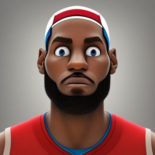 Lebron James as Pixar-Style 3D Digital Art