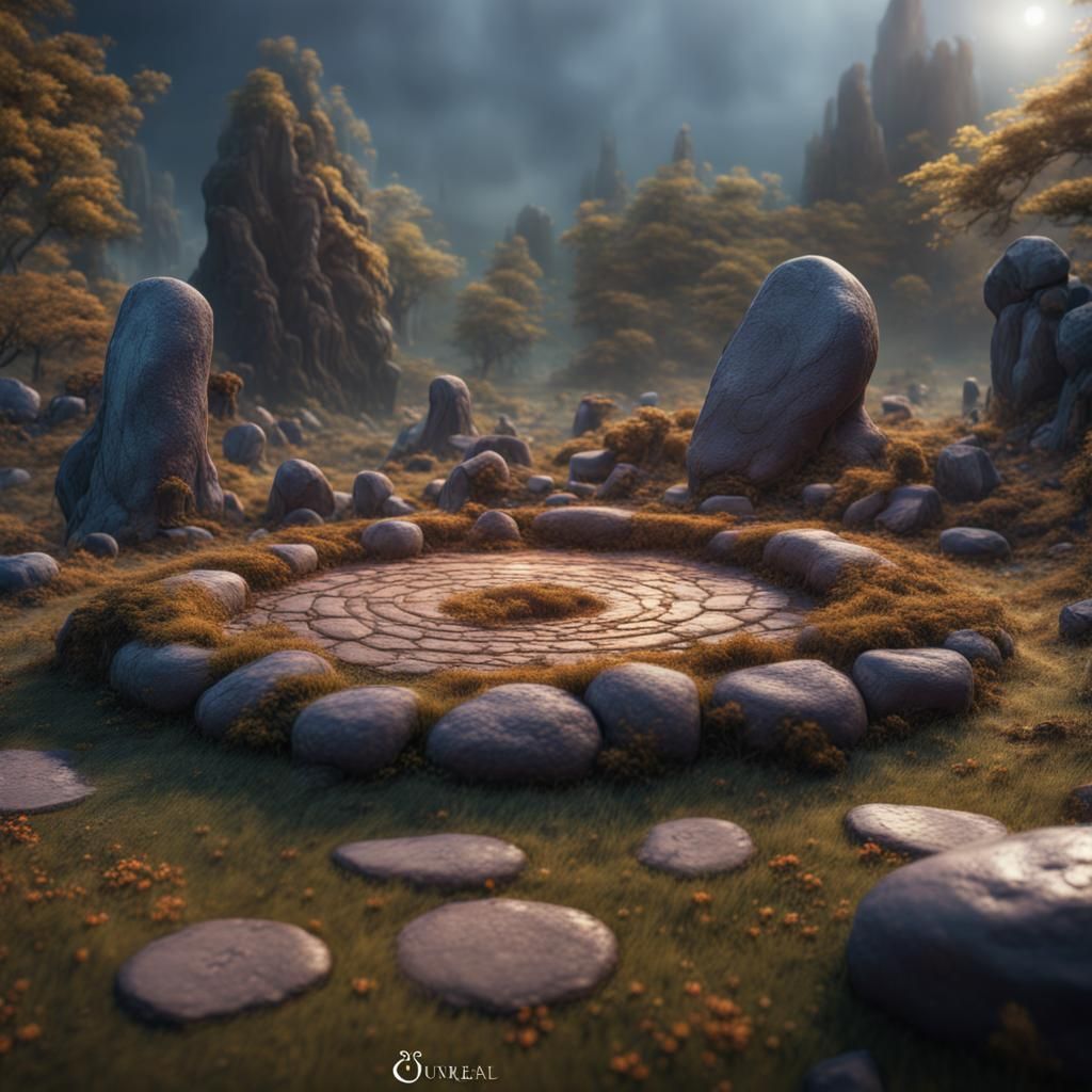 Enchanted Stone Circle in Detailed Matte Painting