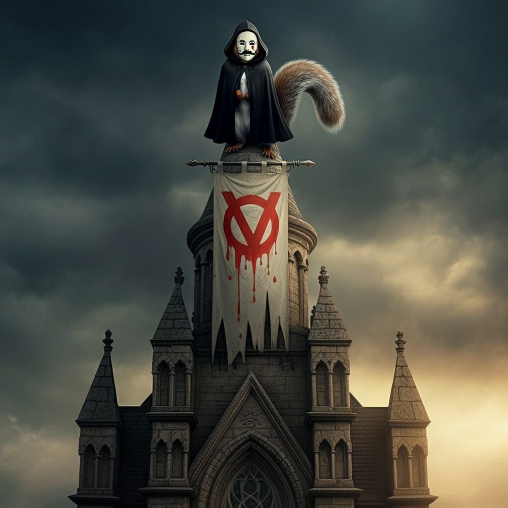 Masked Squirrel Leader on Gothic Tower