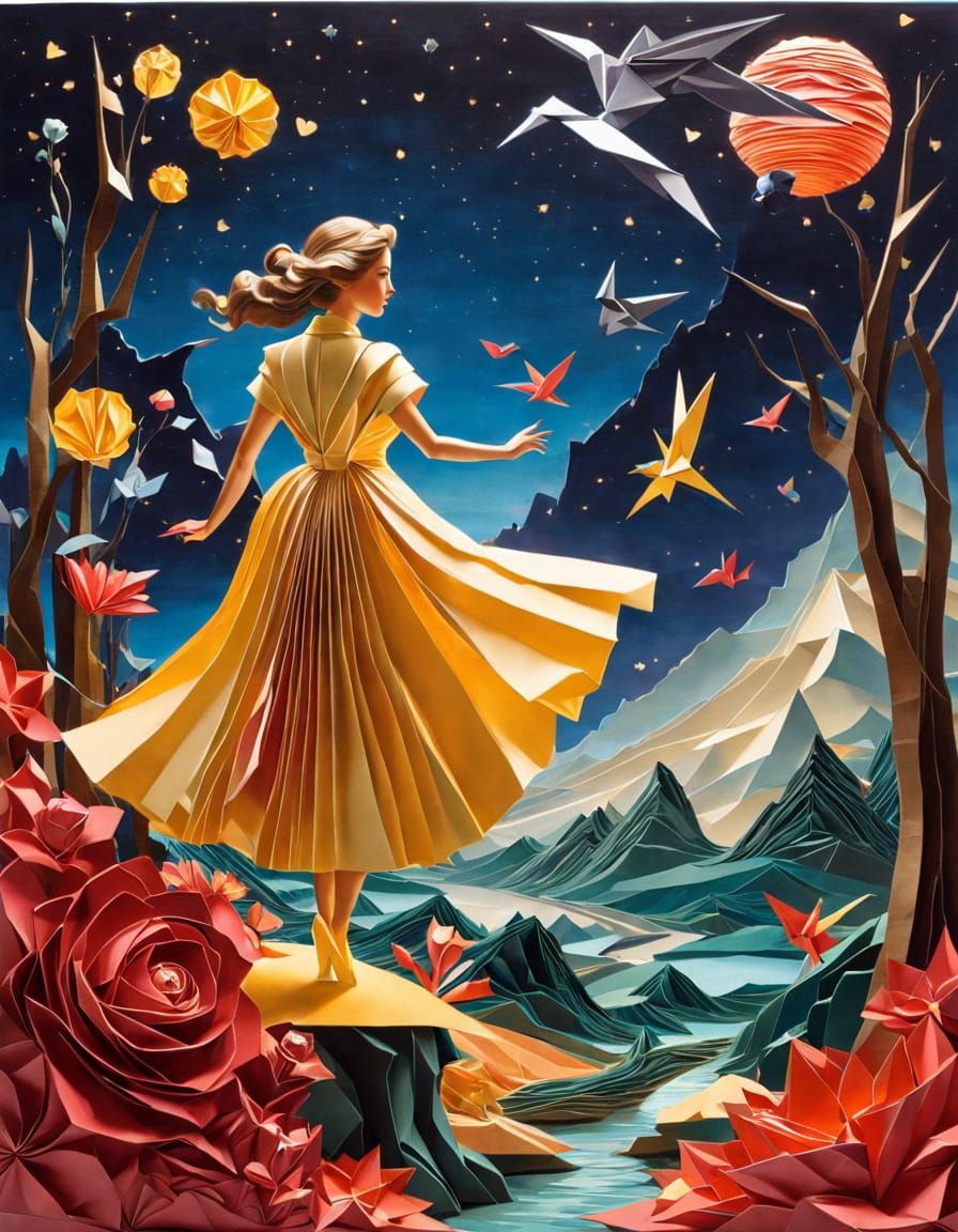 origami, collage, paper cutouts