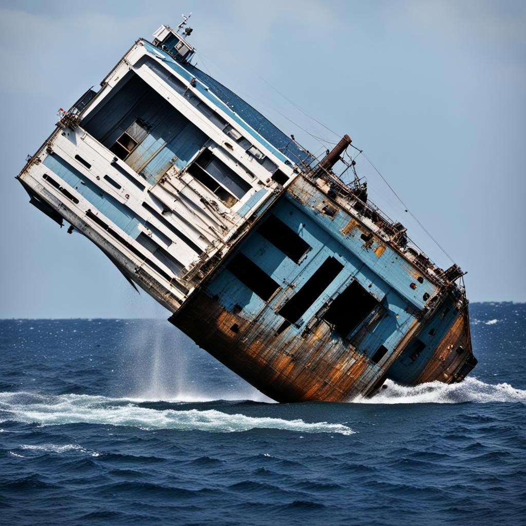 Dramatic Sinking Ship Scene