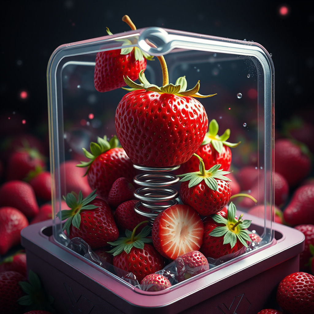 Fantastical Strawberry Punnet in Detailed Matte Painting