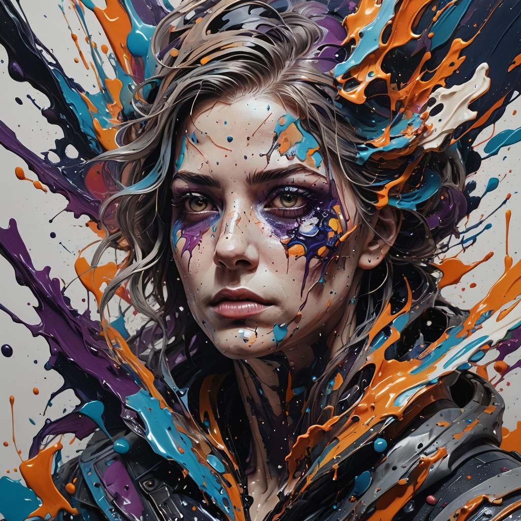 Hyperrealistic Figure Walking in a Colorful Void