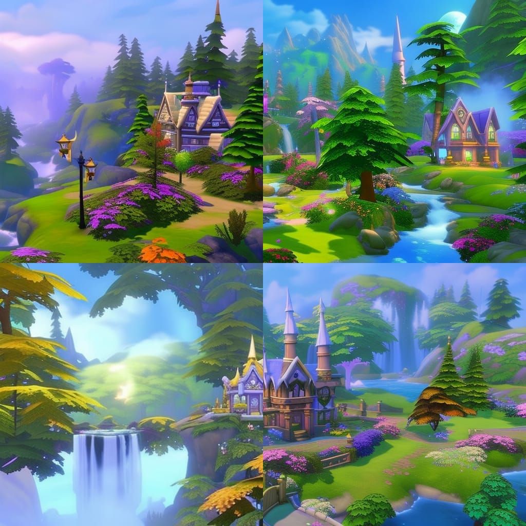 The Sims 4 Realm of Magic Home in Ethereal Style