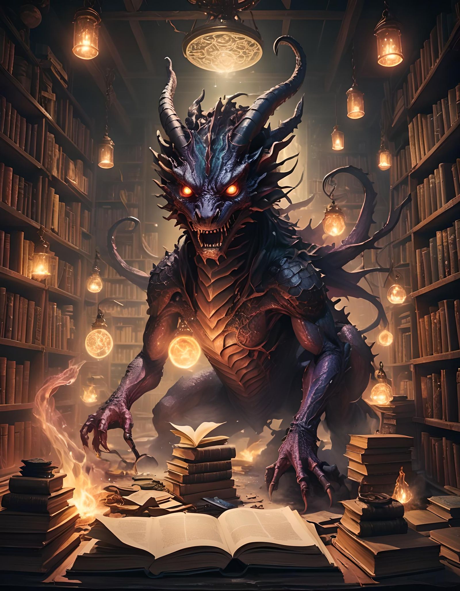 Eldritch Thousand-Eyed Dreamlord in Ancient Laboratory