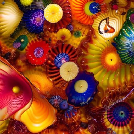 Ethereal Glass Explosion in Vibrant, Abstract Colors