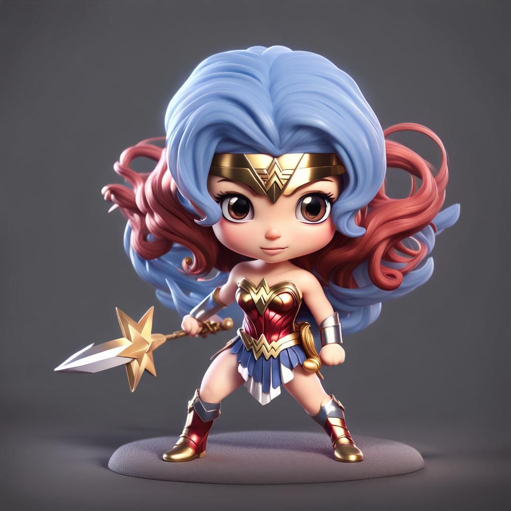 Chibi Wonder Woman with Magic Lasso, Artstation