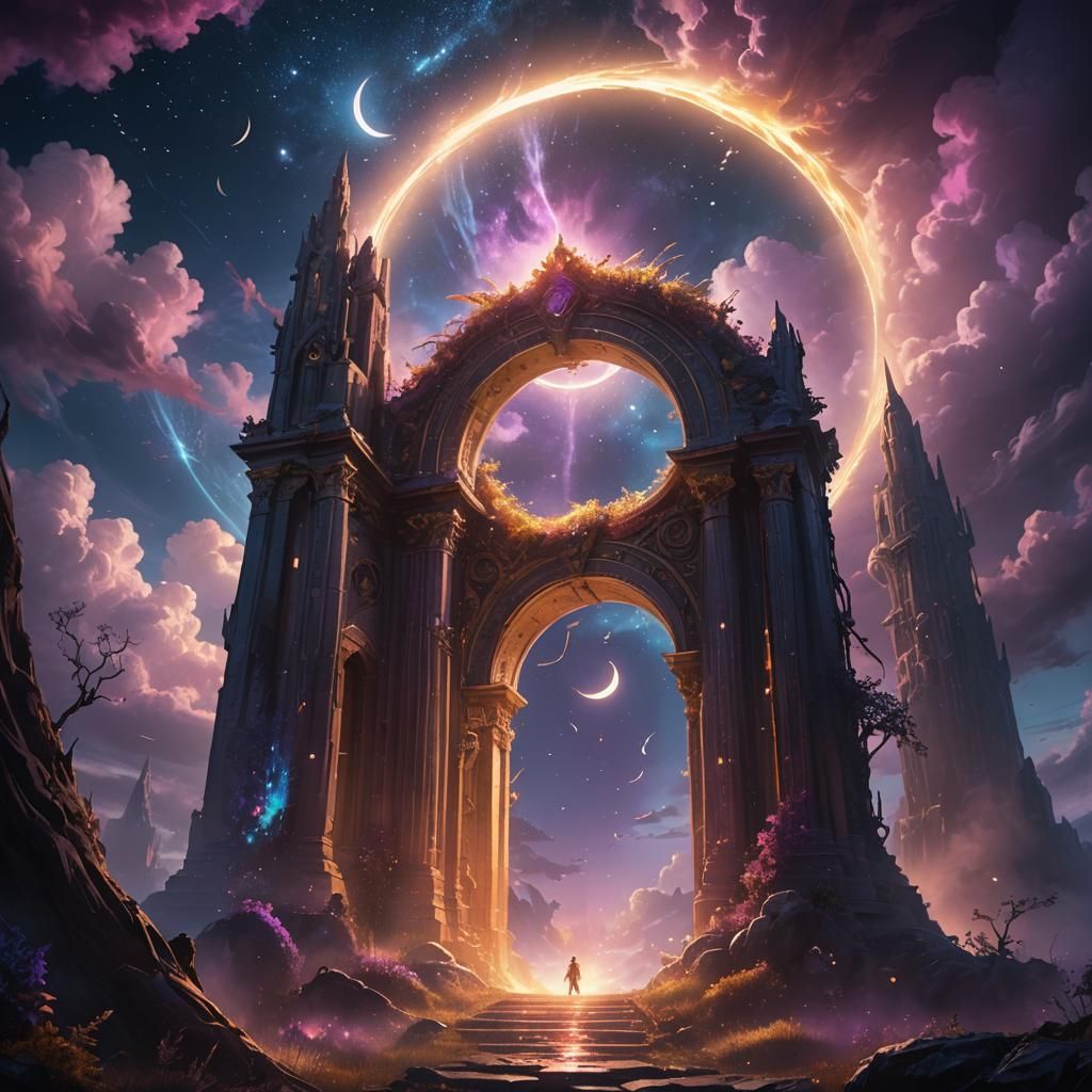 Ethereal Portal Emerges in Night Sky