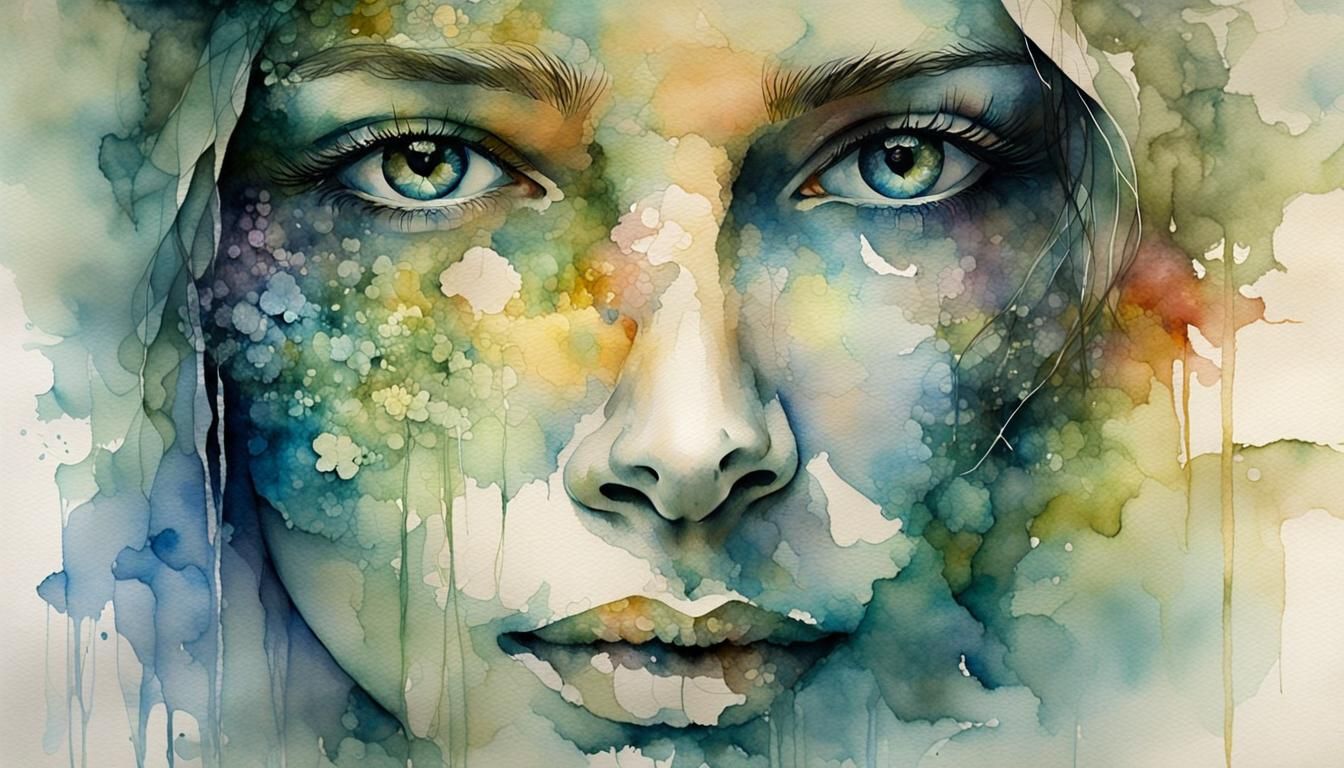 Serene Misty Landscape in Watercolor Art