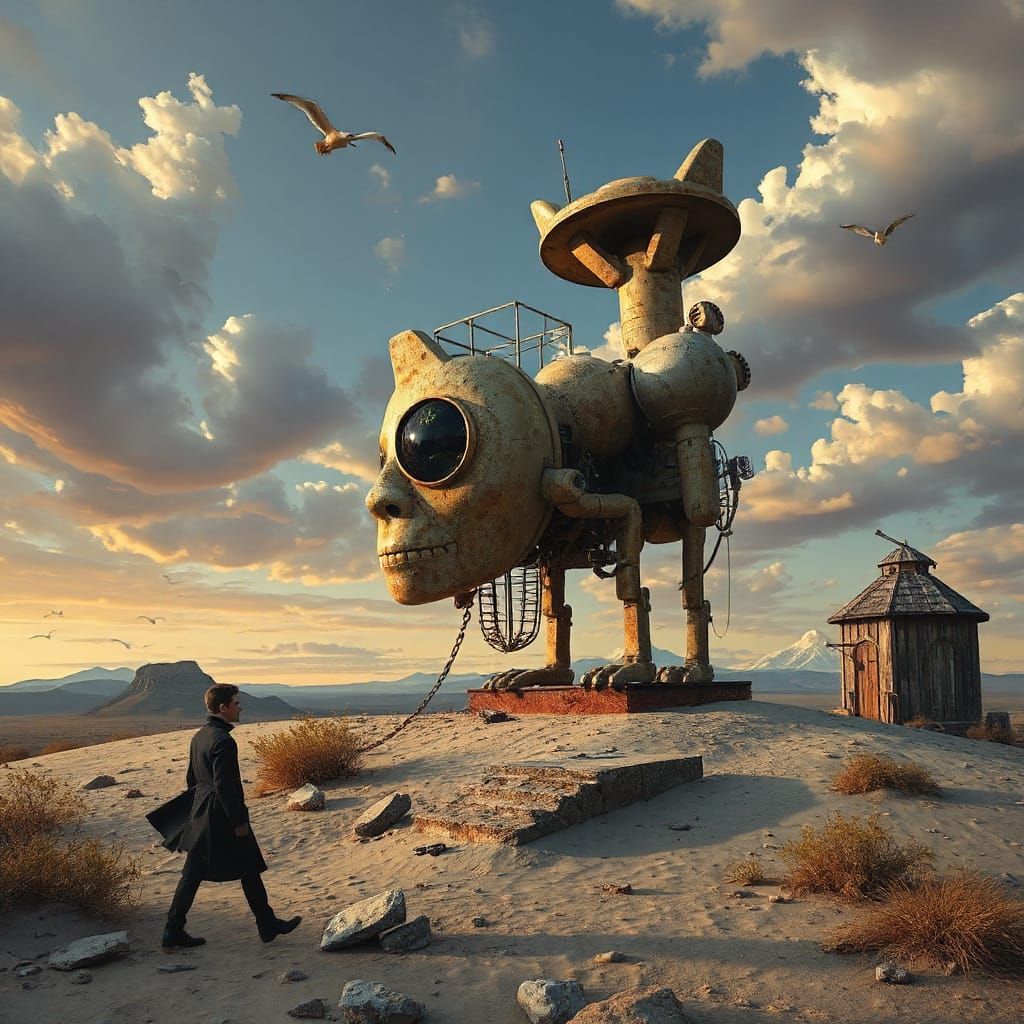 Dysfunctional AI Poses as Humanity's Savior in Surreal Style