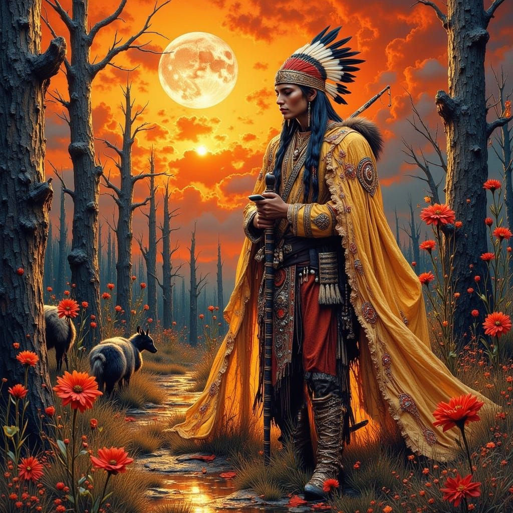 Iroquois Warrior's Lament in a Wild Serenity Aesthetic