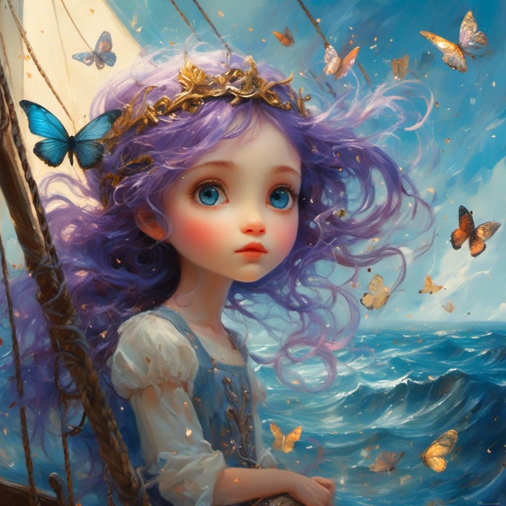 Air Sprite with Butterfly Wings in Sunlight